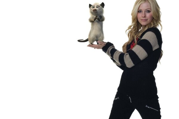 Montage von Avril Lavigne und dem Tier aus dem Cartoon