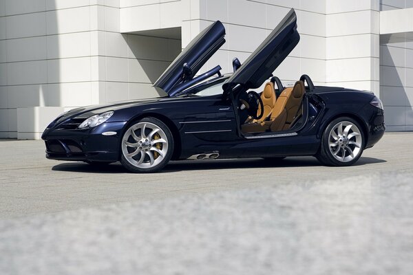 Mercedes roadster car with open doors