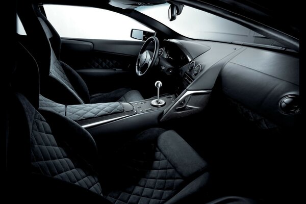 Beautiful black car interior