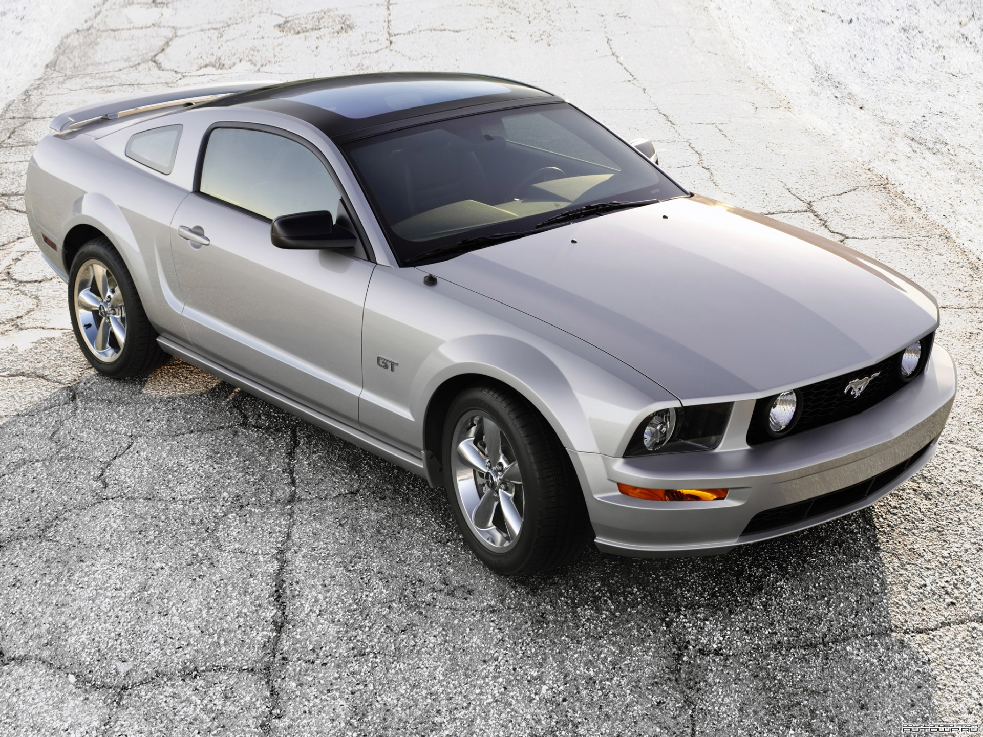 mustang gt toit en verre mustang gris muscle