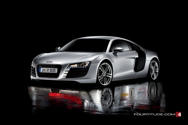 AUDI sports car on a dark background