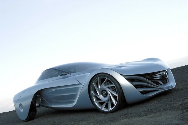 Futuristic car on the desert expanses