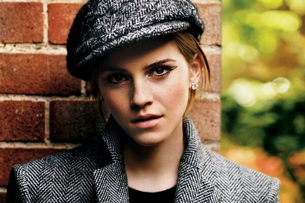 Emma Watson in a cap