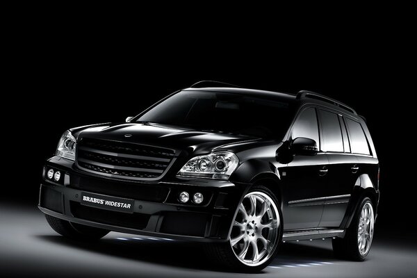 Black tuned Brabus SUV front view