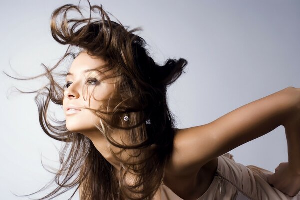 Brunette girl with long hair