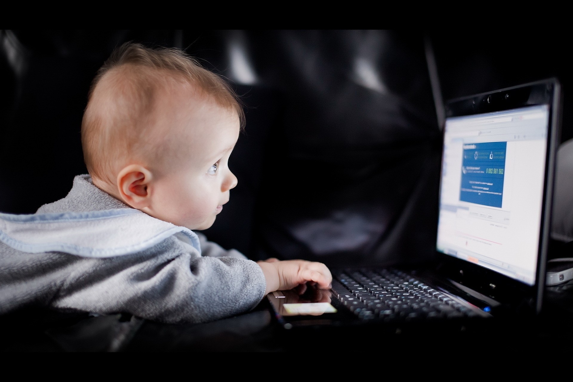 child notebook laptop boy