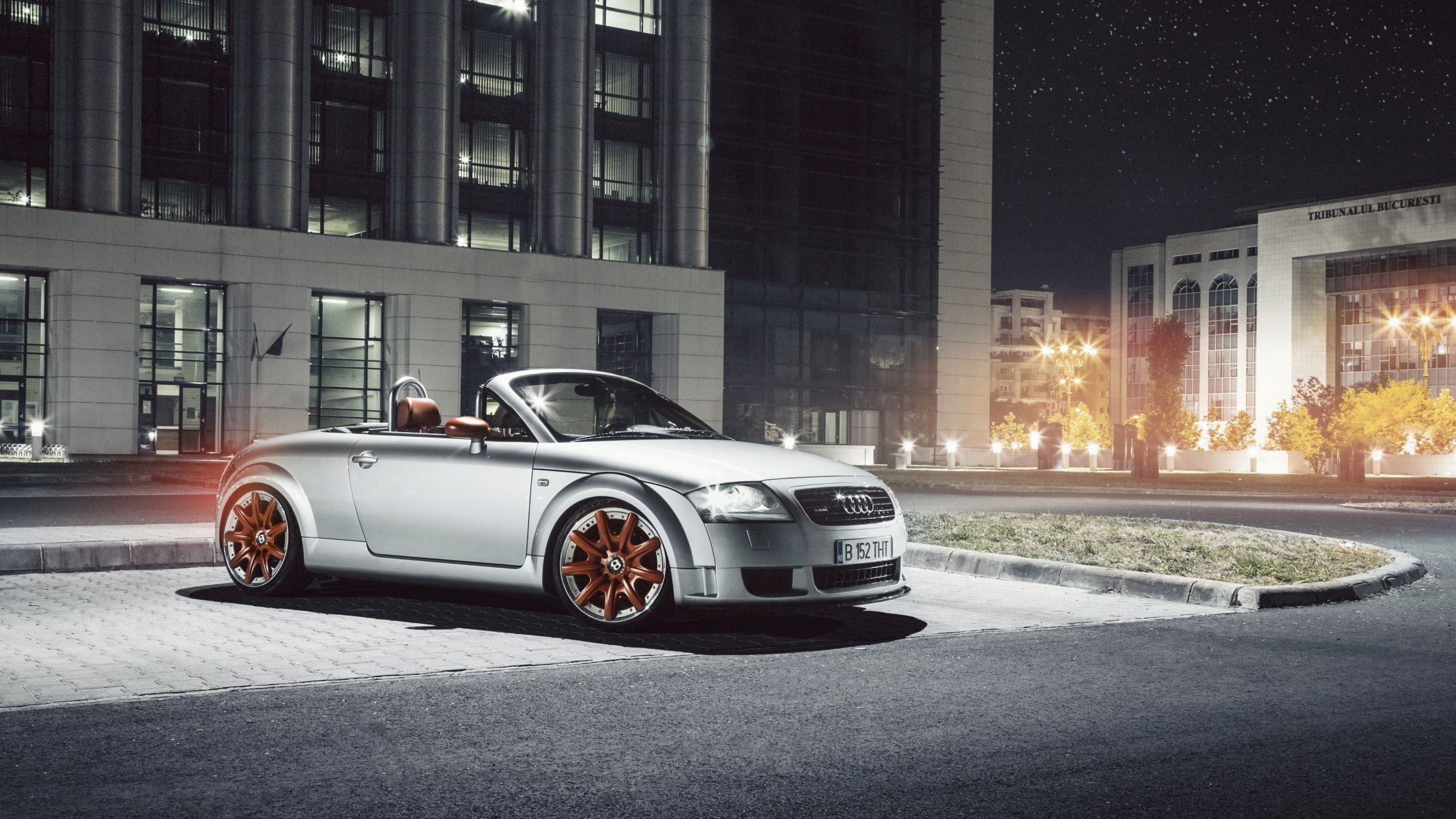 audi tt родстер автомобиль ночь hq обои