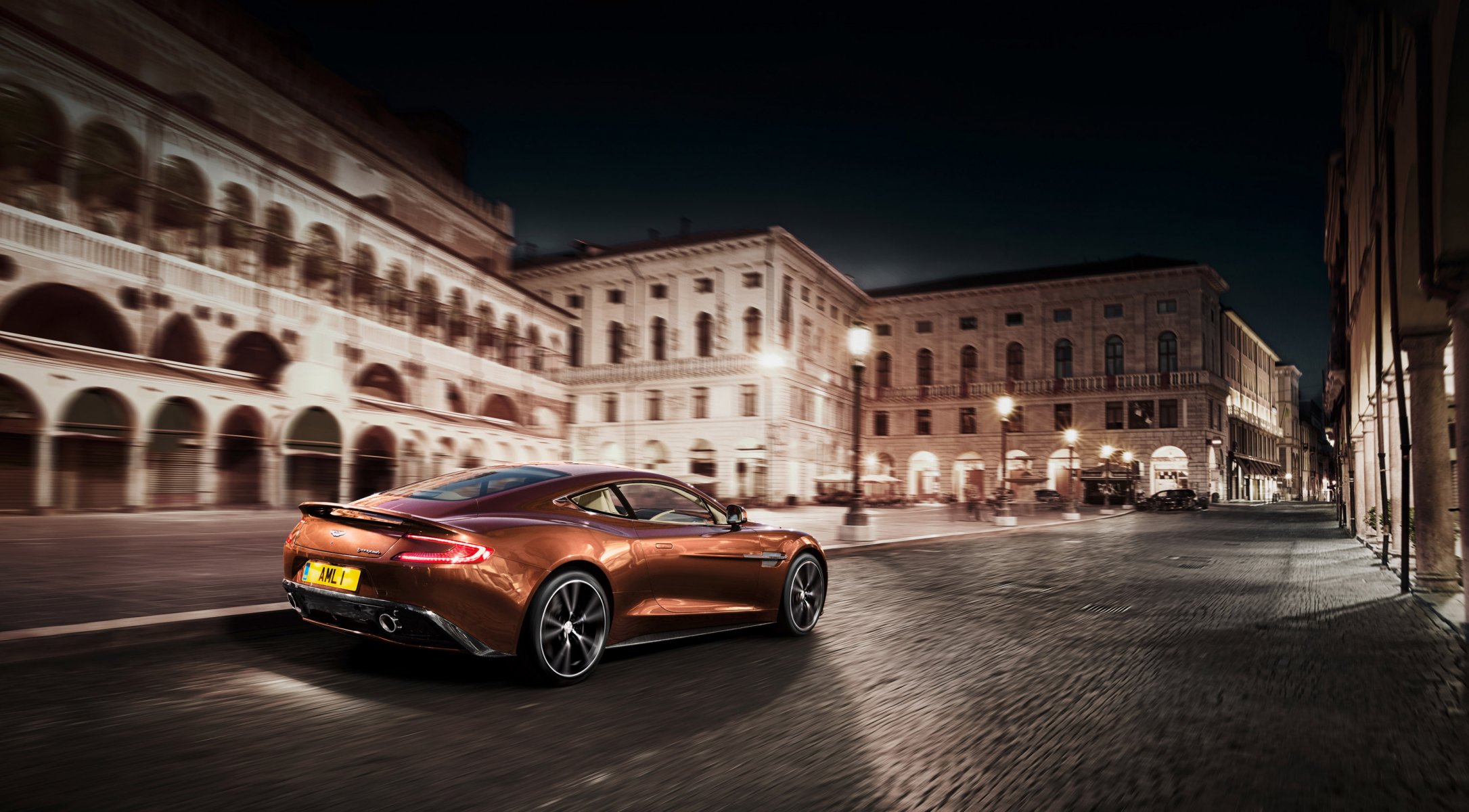 aston martin 310 std. vanquish aston martin vanquish stadt nacht bewegung