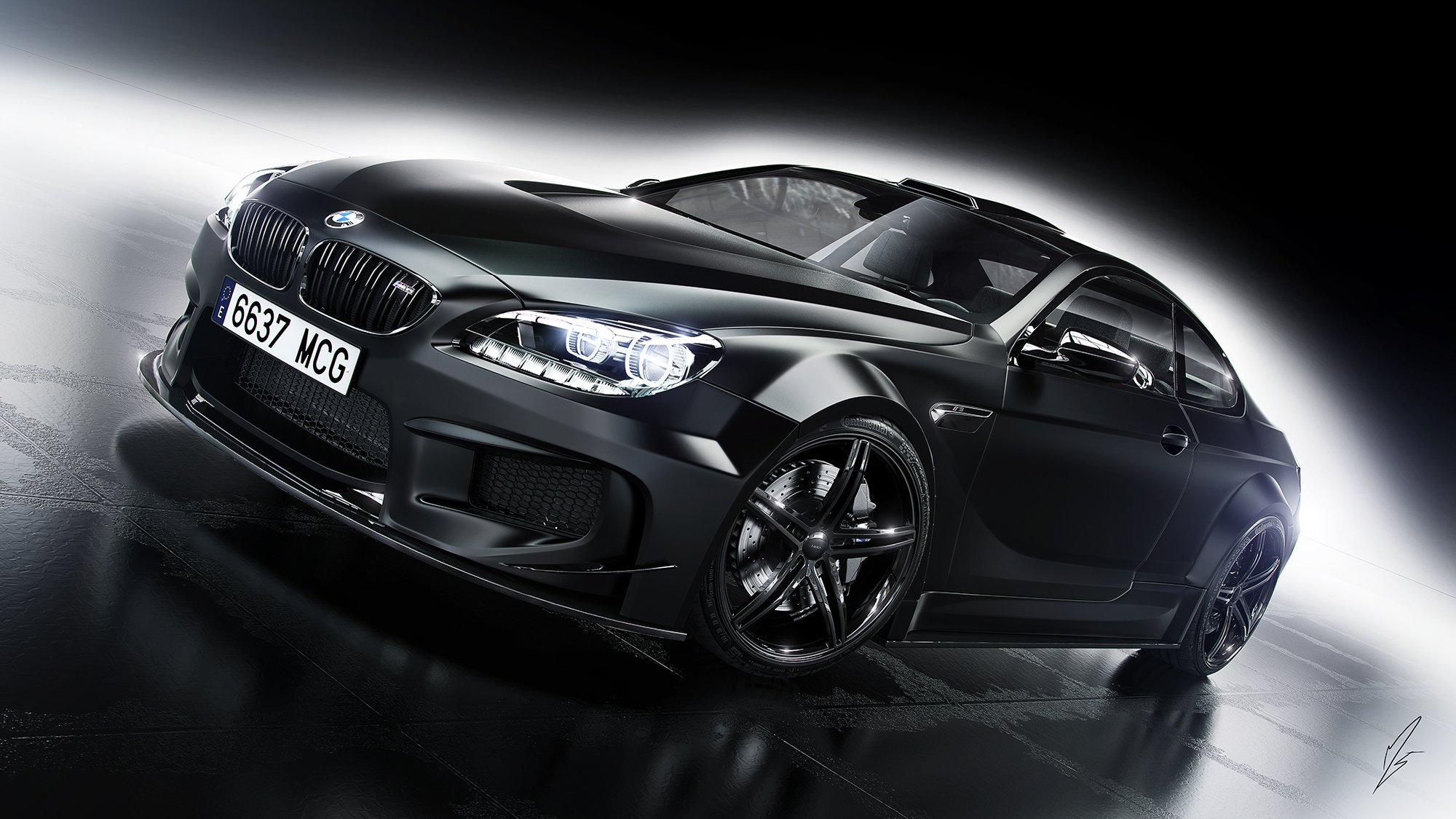 bmw m6 up-design schwarz auto räder vorne