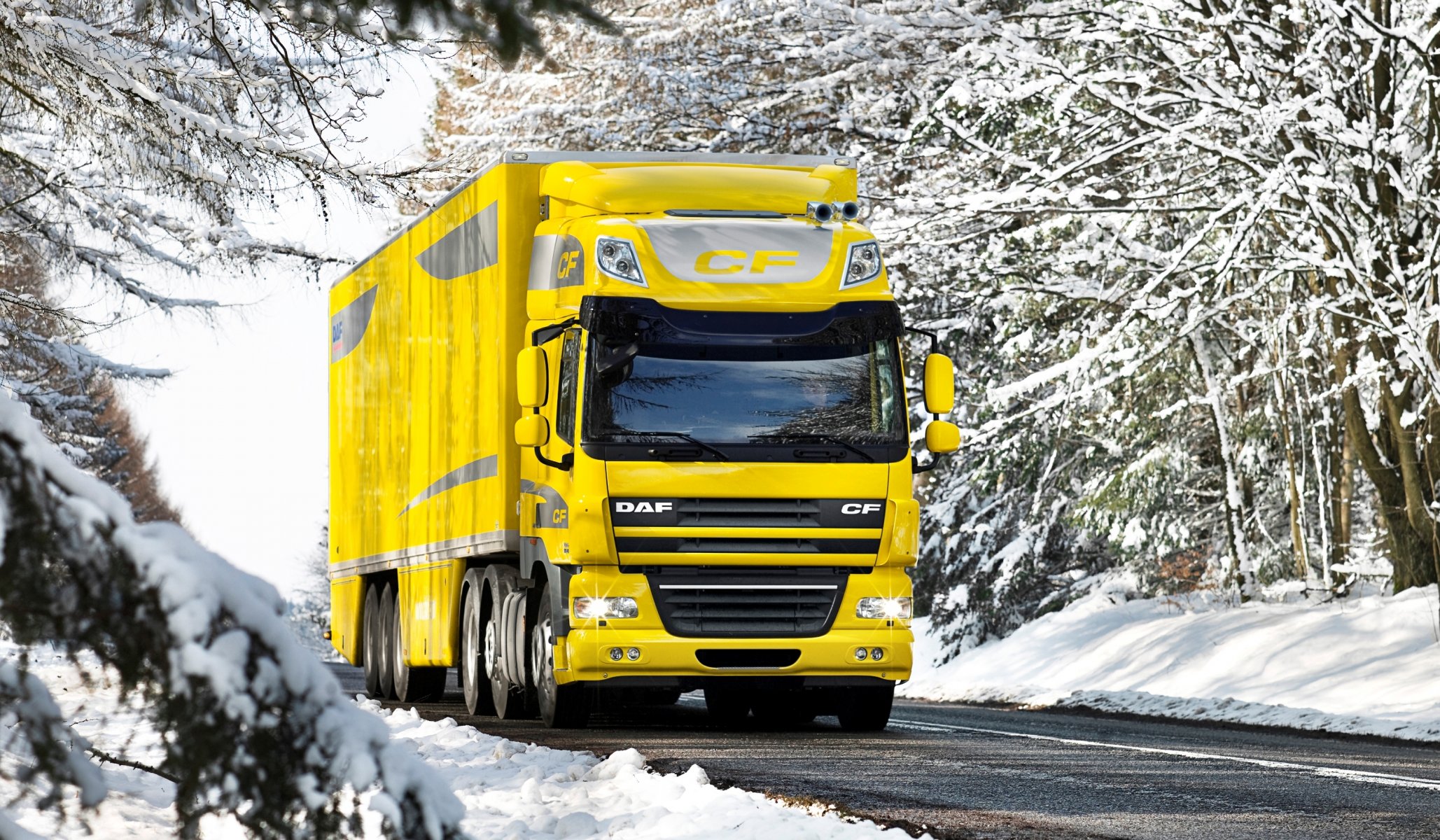 daf cf camión daf cf fondos de pantalla invierno nieve carretera