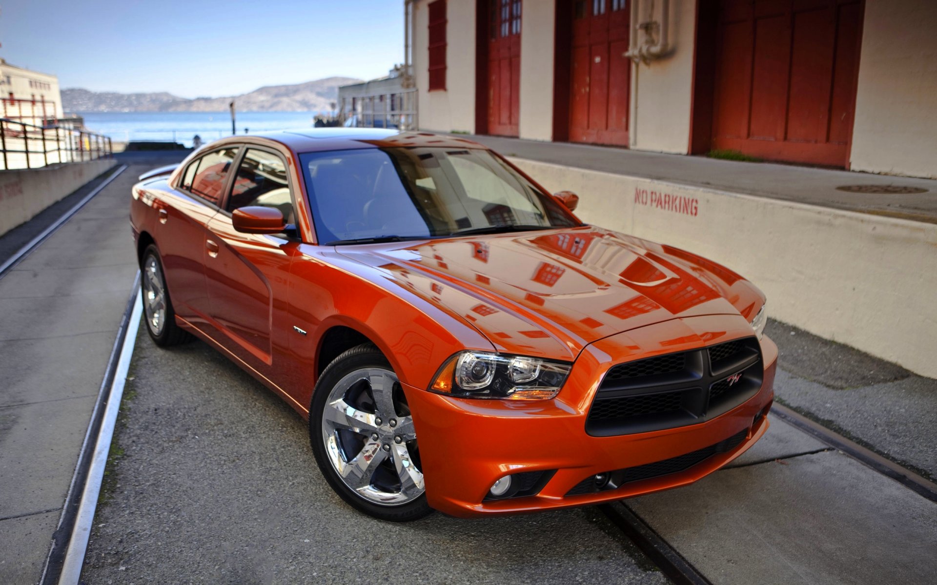 dodge charger auto orange front hood dodge