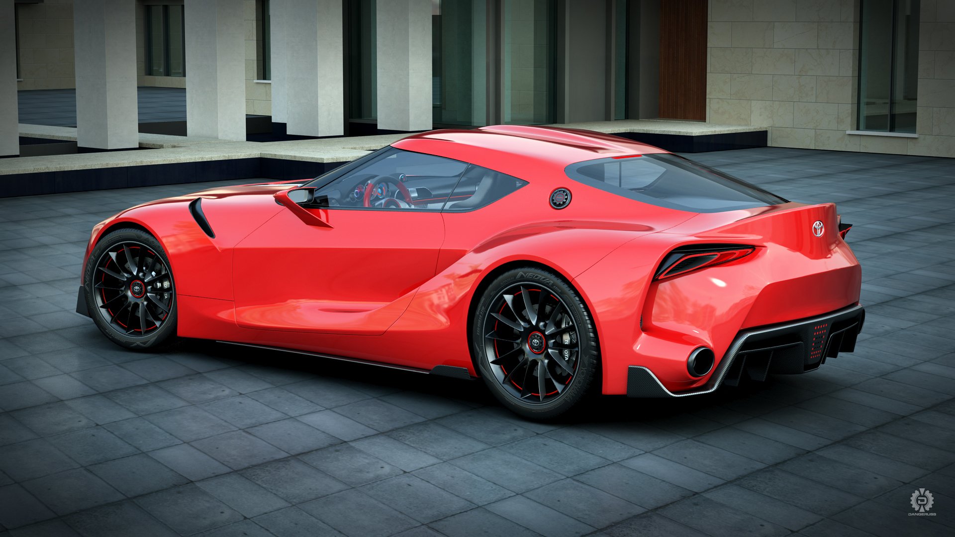 toyota ft-1 coche rojo render dangeru