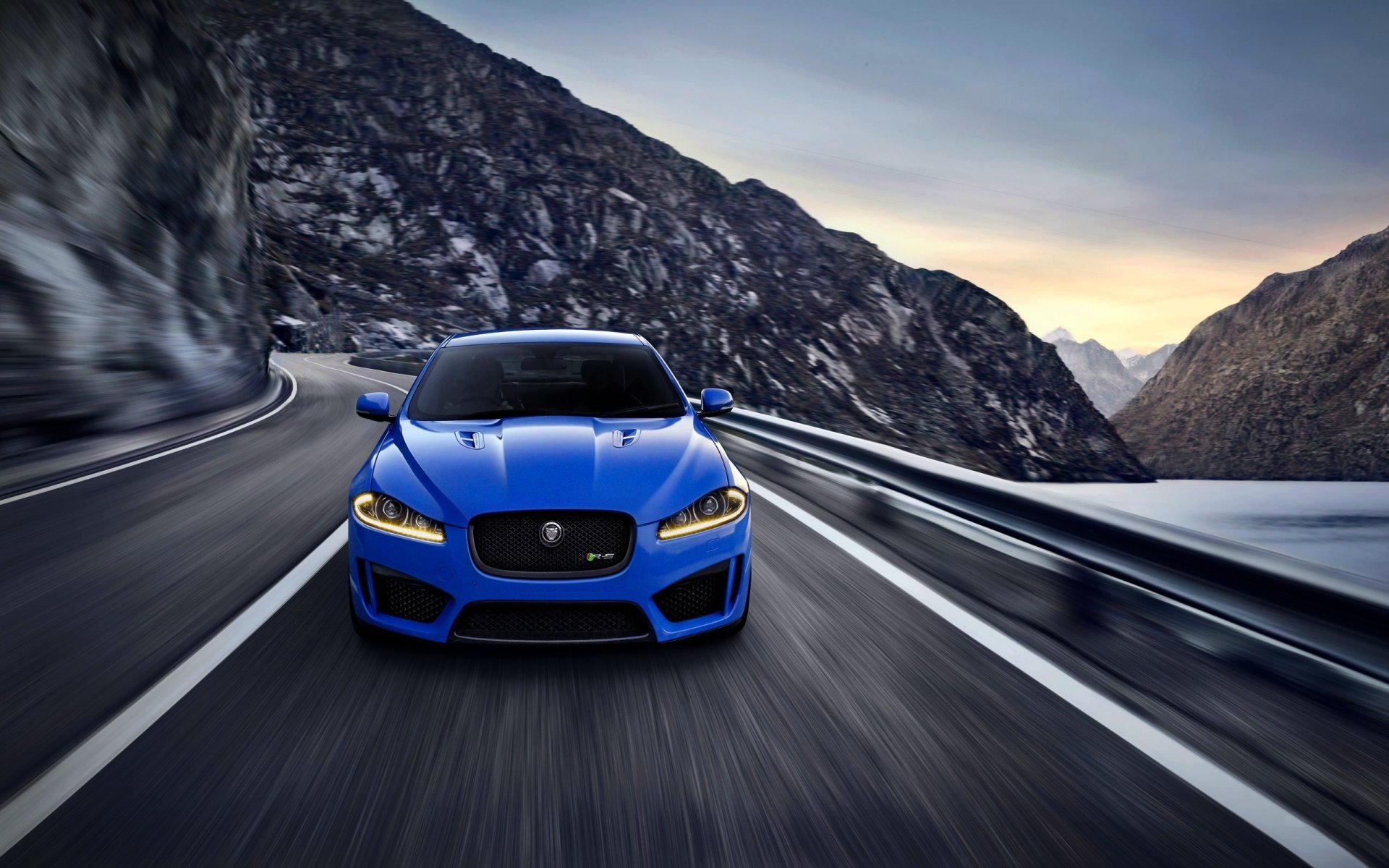 jaguar xfr-s auto blau limousine motorhaube scheinwerfer