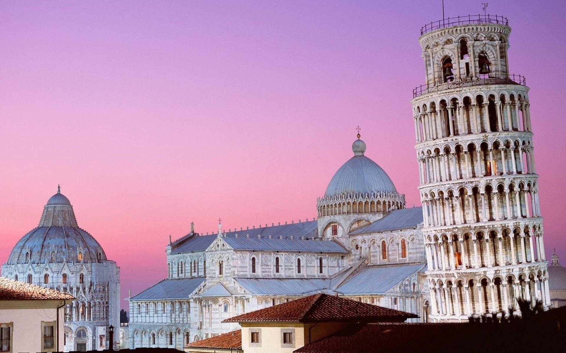 wunderplatz rolle glockenturm turm von pisa italien architektur wahrzeichen rosa himmel neigung kuppeln gebäude dächer stadt glockenturm pisa tempel himmel städte