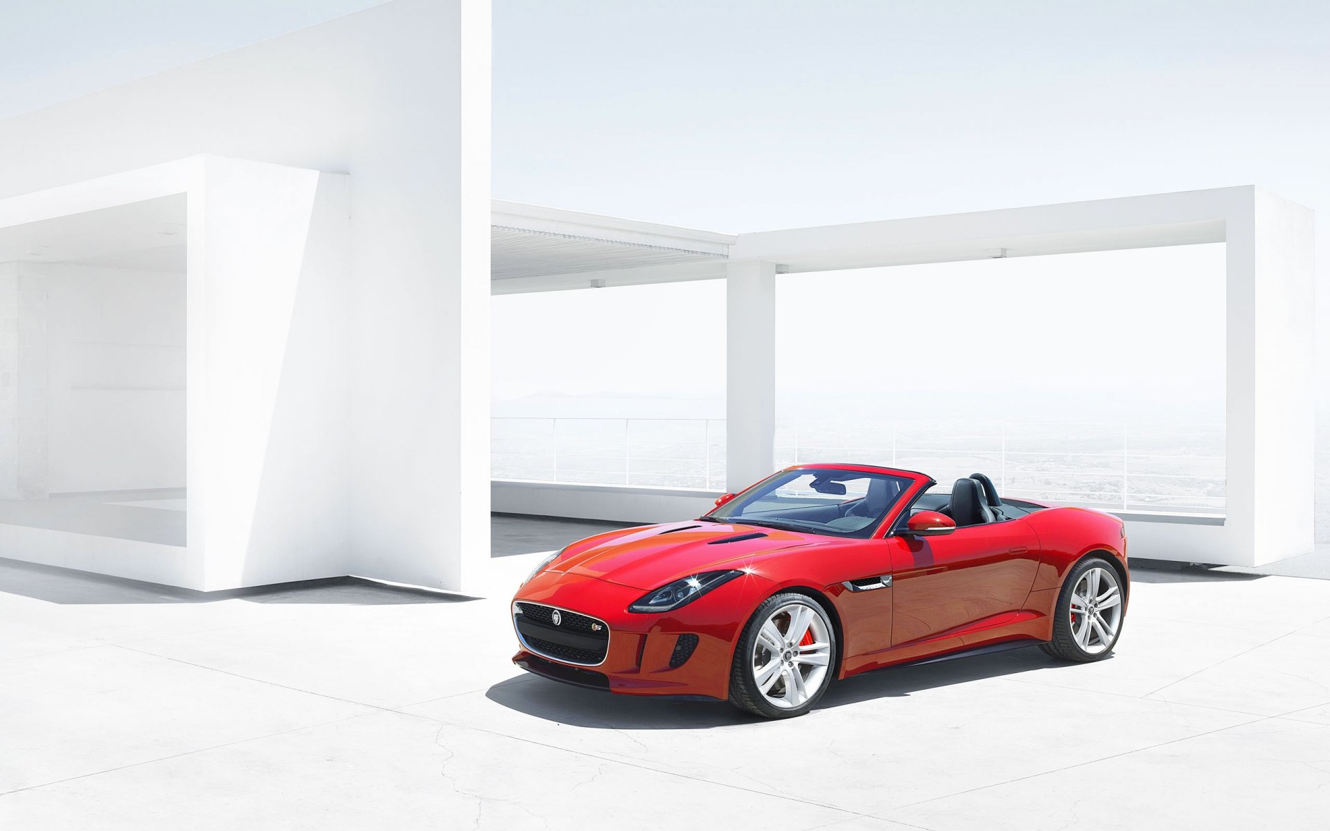 jaguar f-type ftype car red convertible sports car front