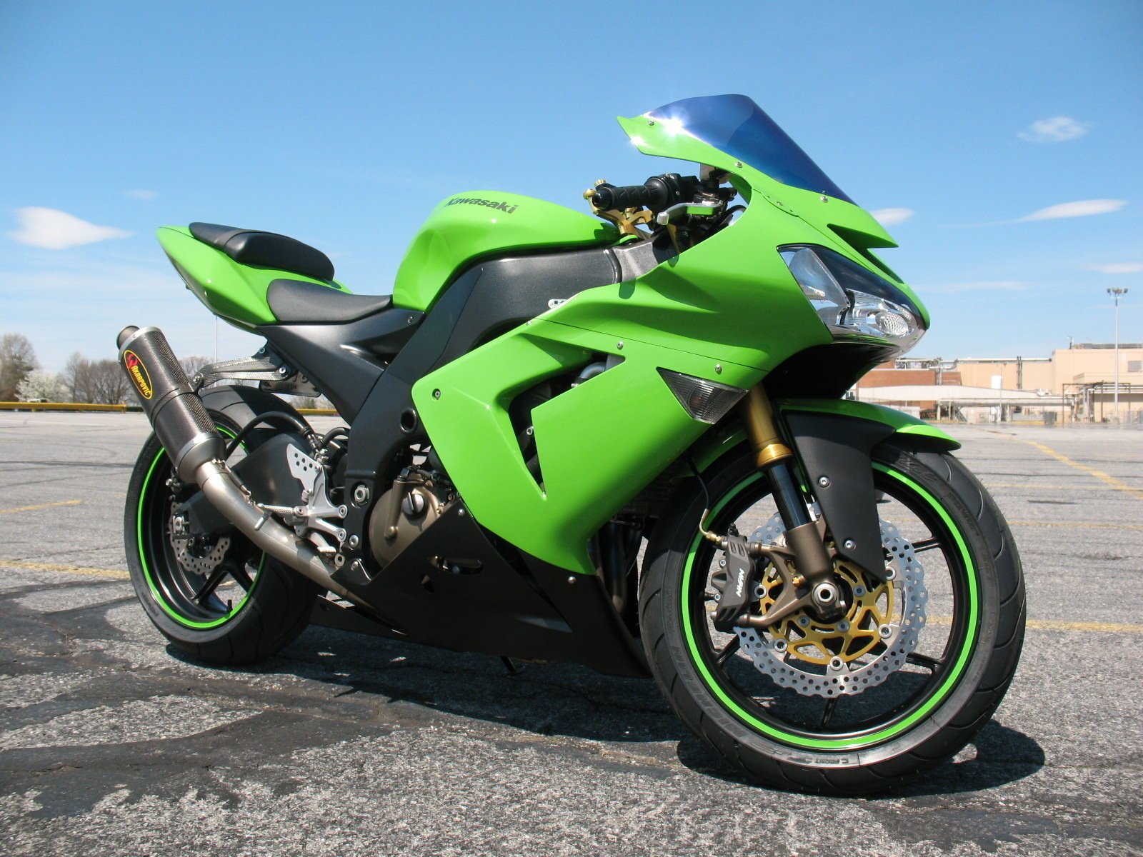 kawasaki ninja zx-10r 2004 мотоцикл мото спортбайк пилот зеленый