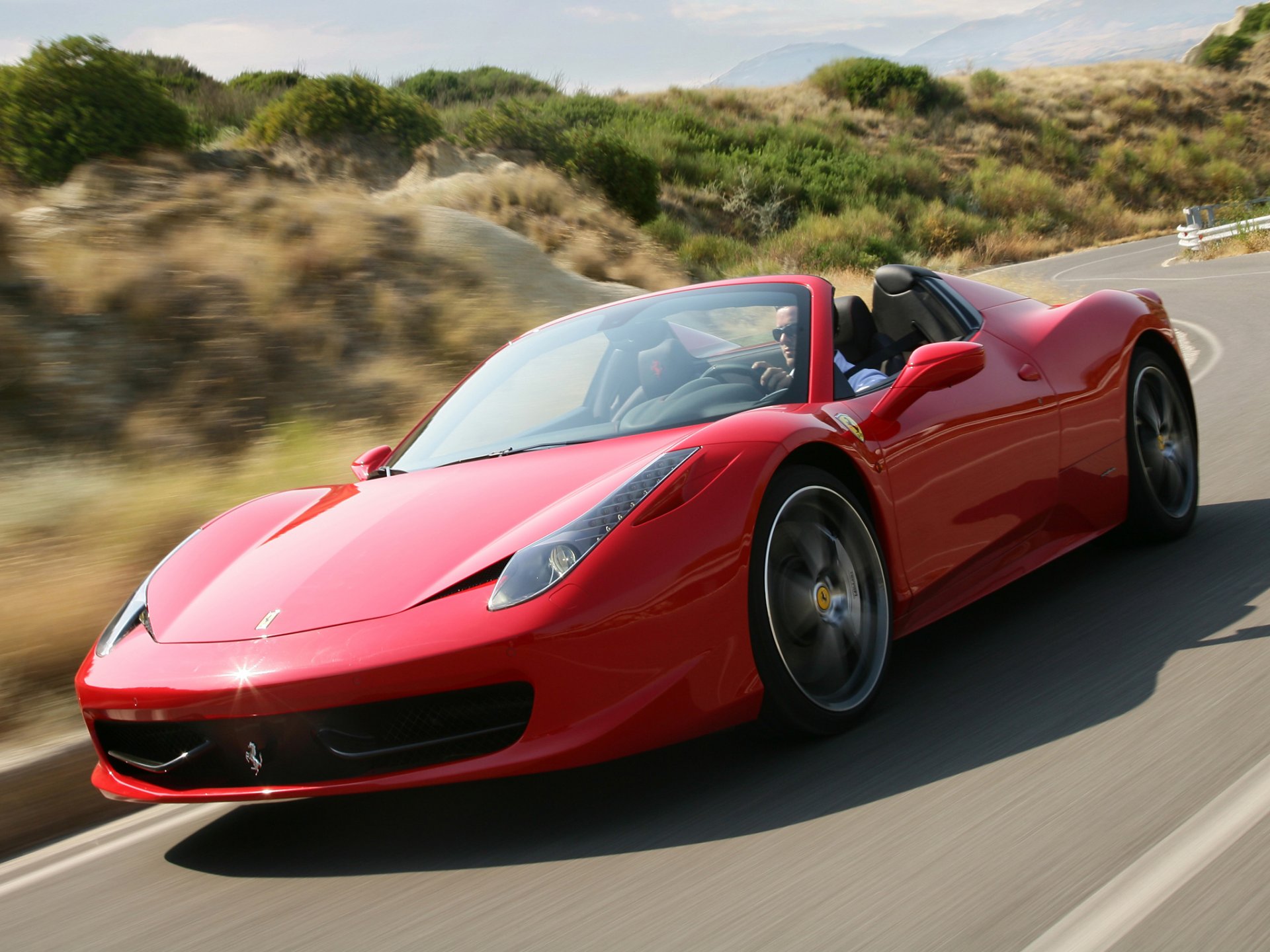 ferrari 458 italia araña velocidad carretera rojos