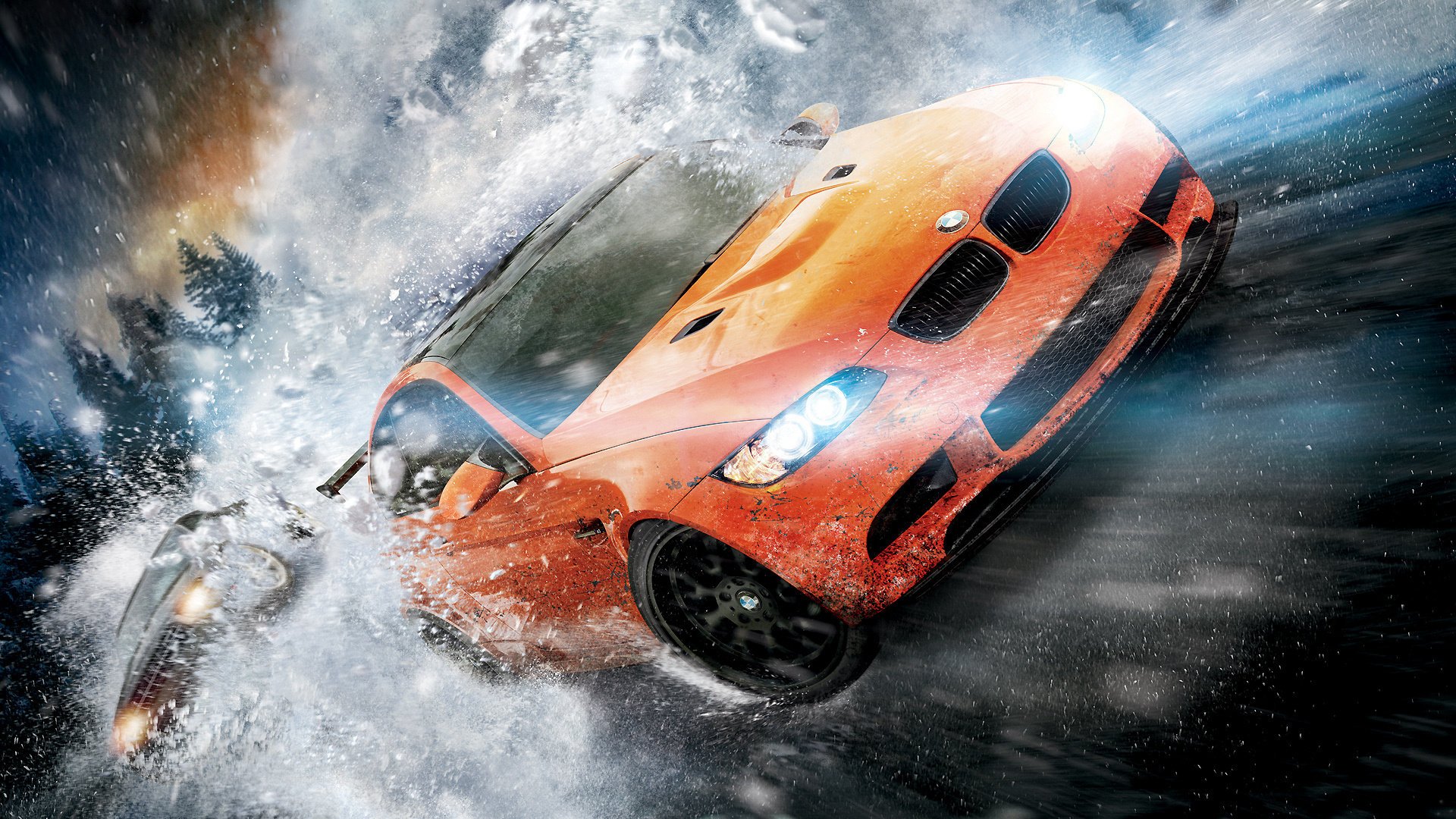 need for speed the run thirst for speed bmw m3 e92 bmw orange game orange car headlights smoke car speed movement race drawings anime cars cars cars vehicles vehicles snow ice