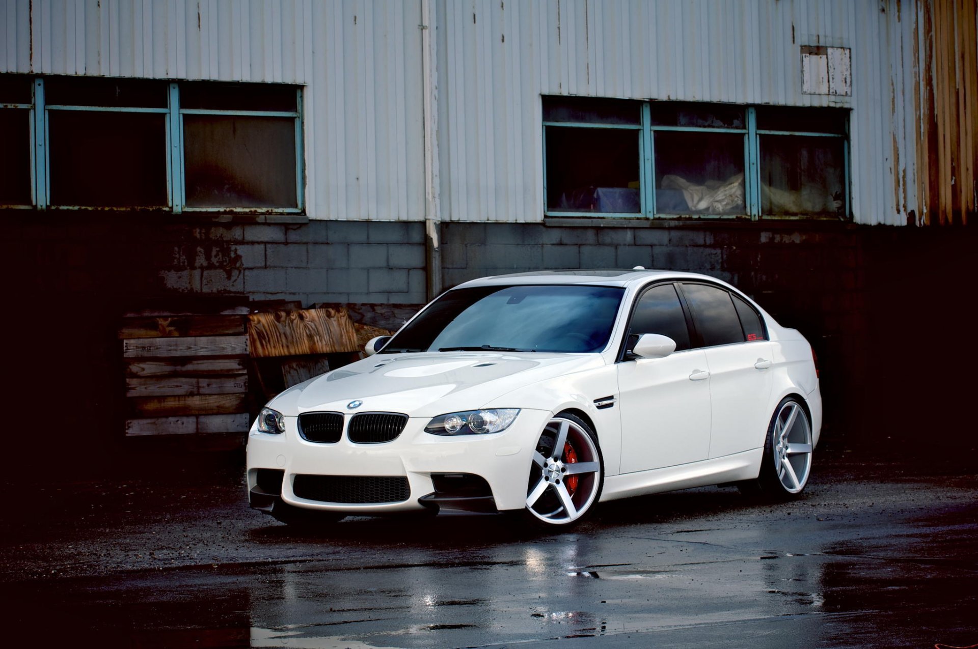 bmw e90 m3 white sedan vossen