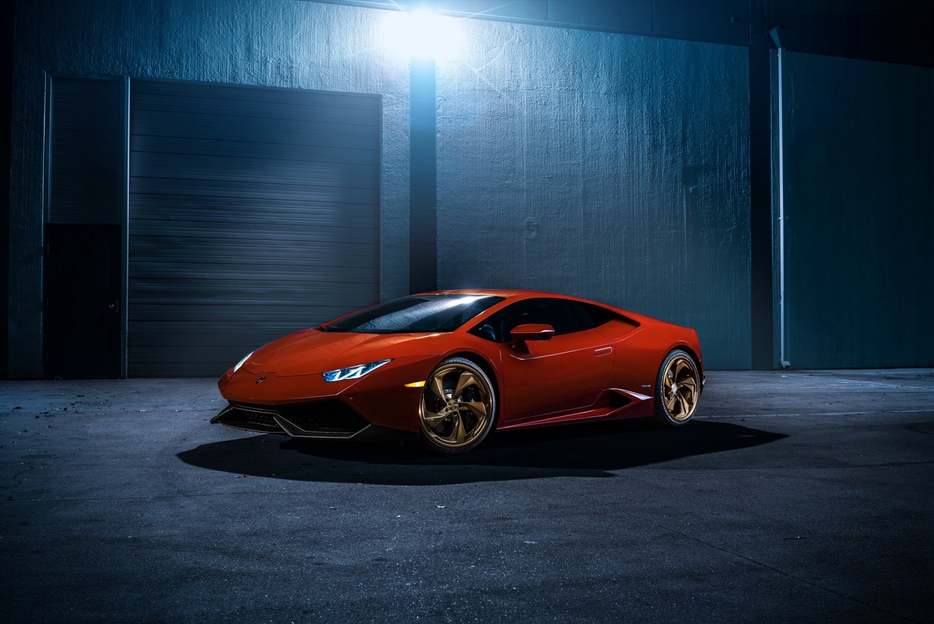 lamborghini huracan lp 610-4 lb724 rosso anteriore notte