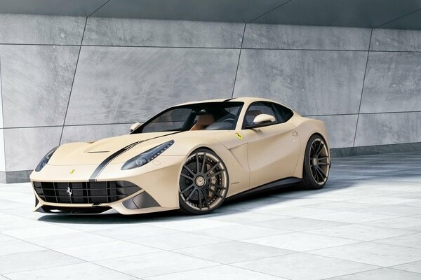 Auto ferrari F12 wheelsandmore su uno sfondo di lastre