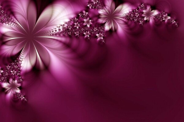 Pink flower abstraction, 3d background