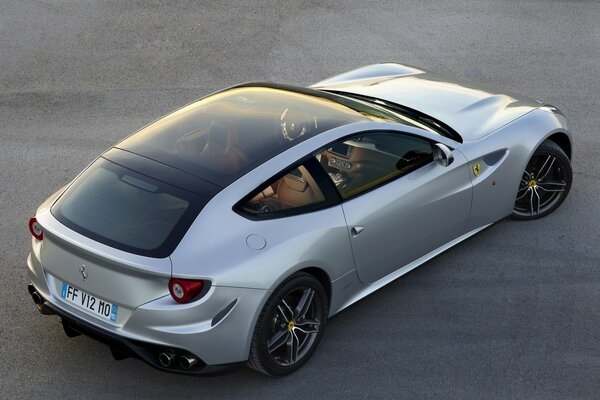 Modern silver Ferrari