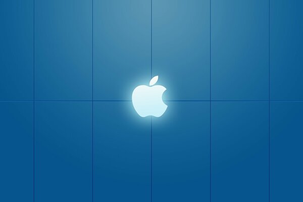 Icona Apple su sfondo blu