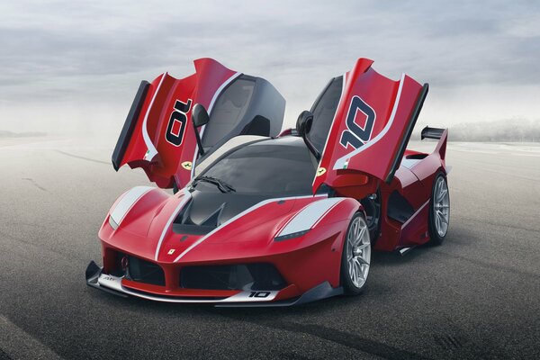 Folding doors of the Ferrari supercar