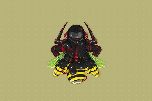 Terminator bee with fly wings