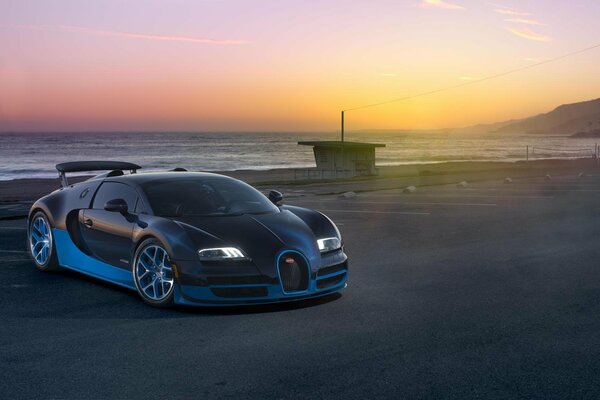 Bugatti Veyron Bugatti Veyron et la mer