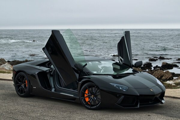 Lamborghini Aventador en la costa de California