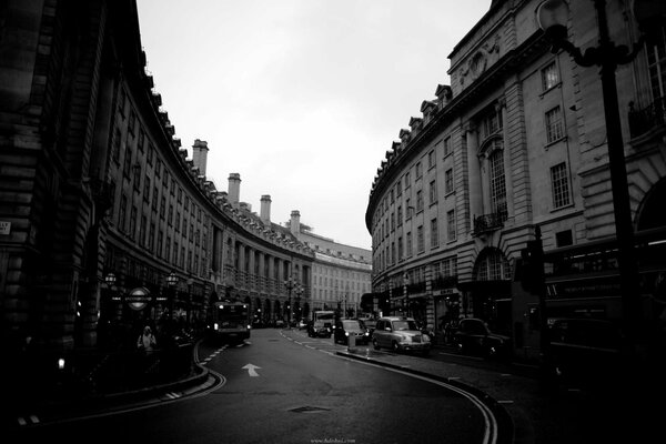 Streets of London in black and white photos