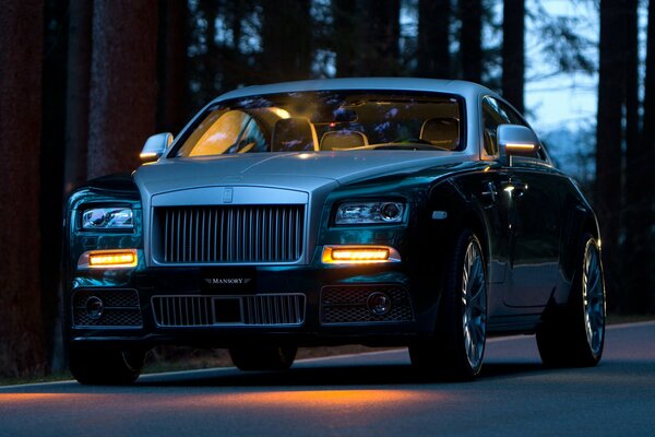 Rolls - Royce phantom on a forest road