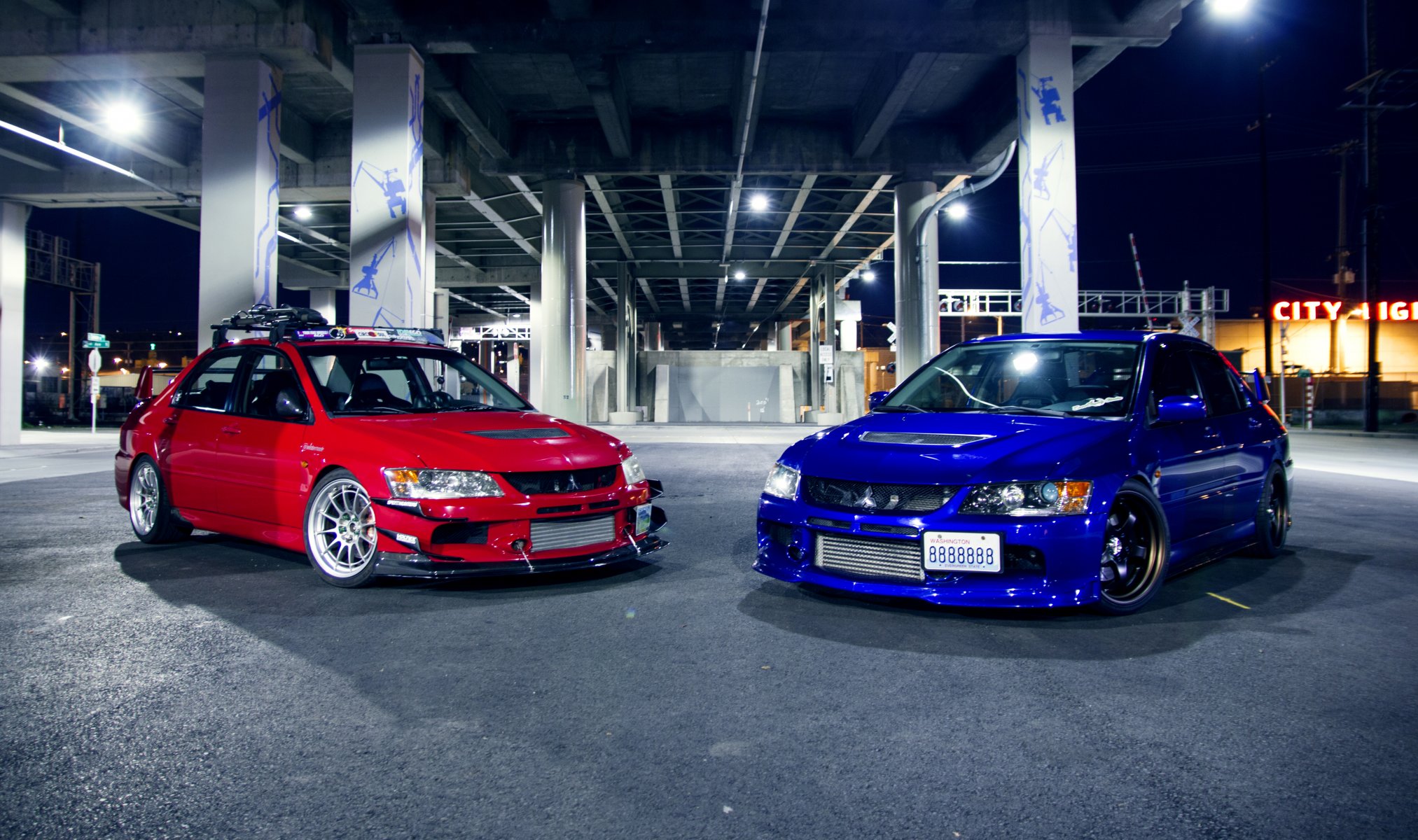 mitsubishi evo ix rouge mitsubishi évolution rouge bleu tuning