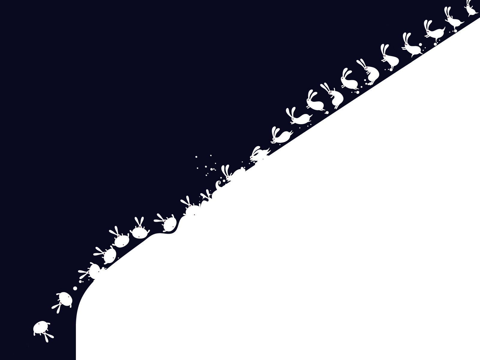 vector liebres acantilado caída minimalismo