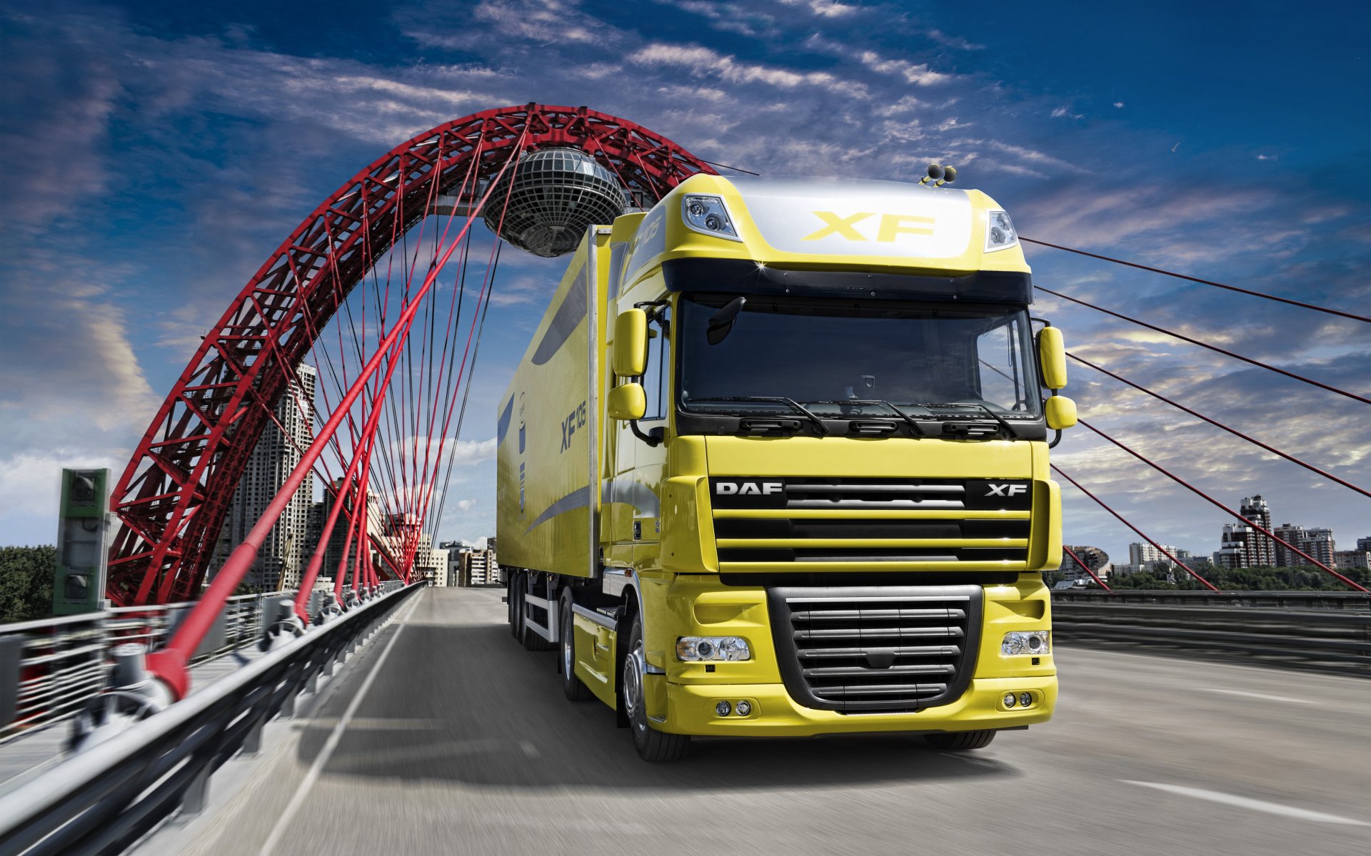 daf xf105 camion carta da parati daf ixef trattore semirimorchio ponte