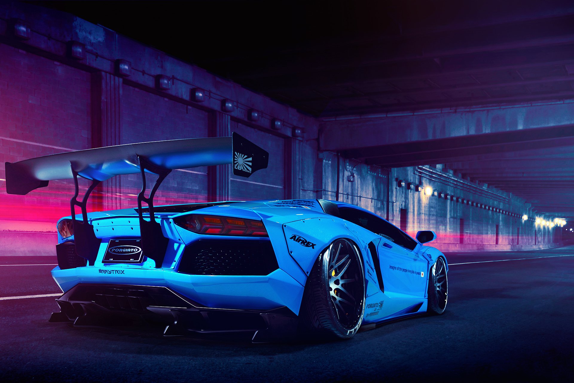 lamborghini aventador lp700-4 liberty walk blue