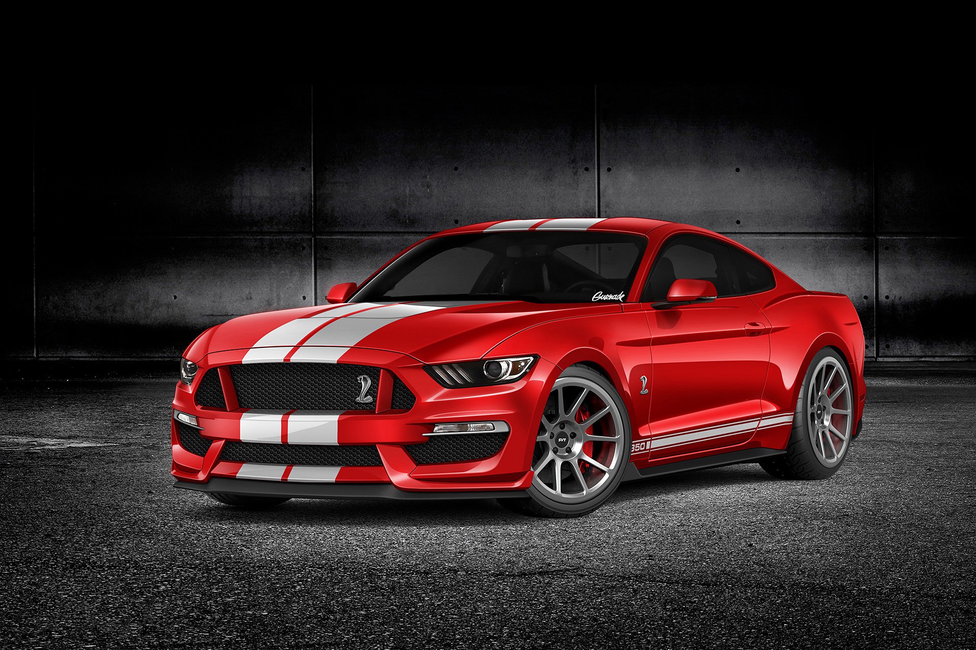 ford mustang gt350 by gurnade red muscle car rendering red muscle car rendering