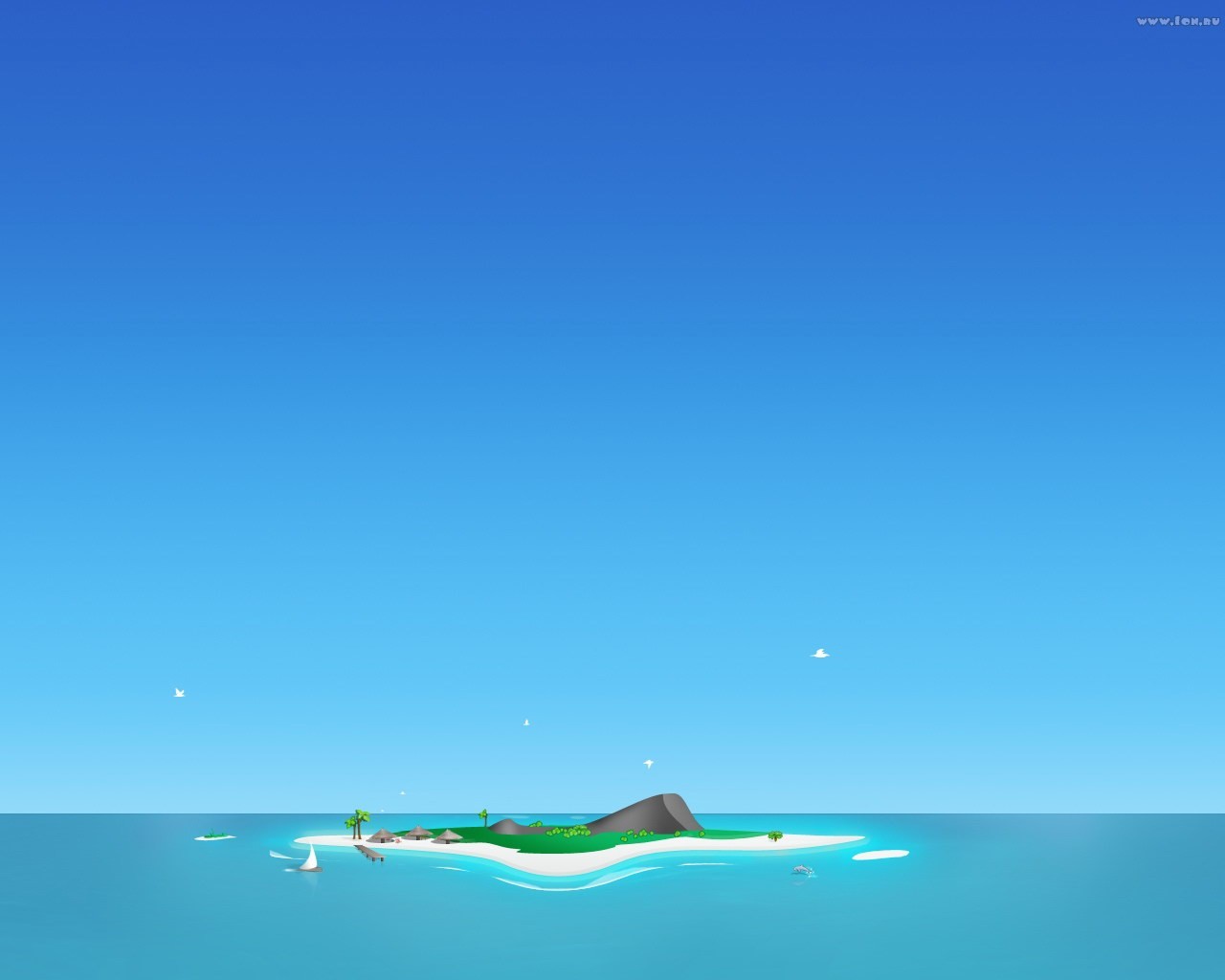 blau insel minimalismus vektor