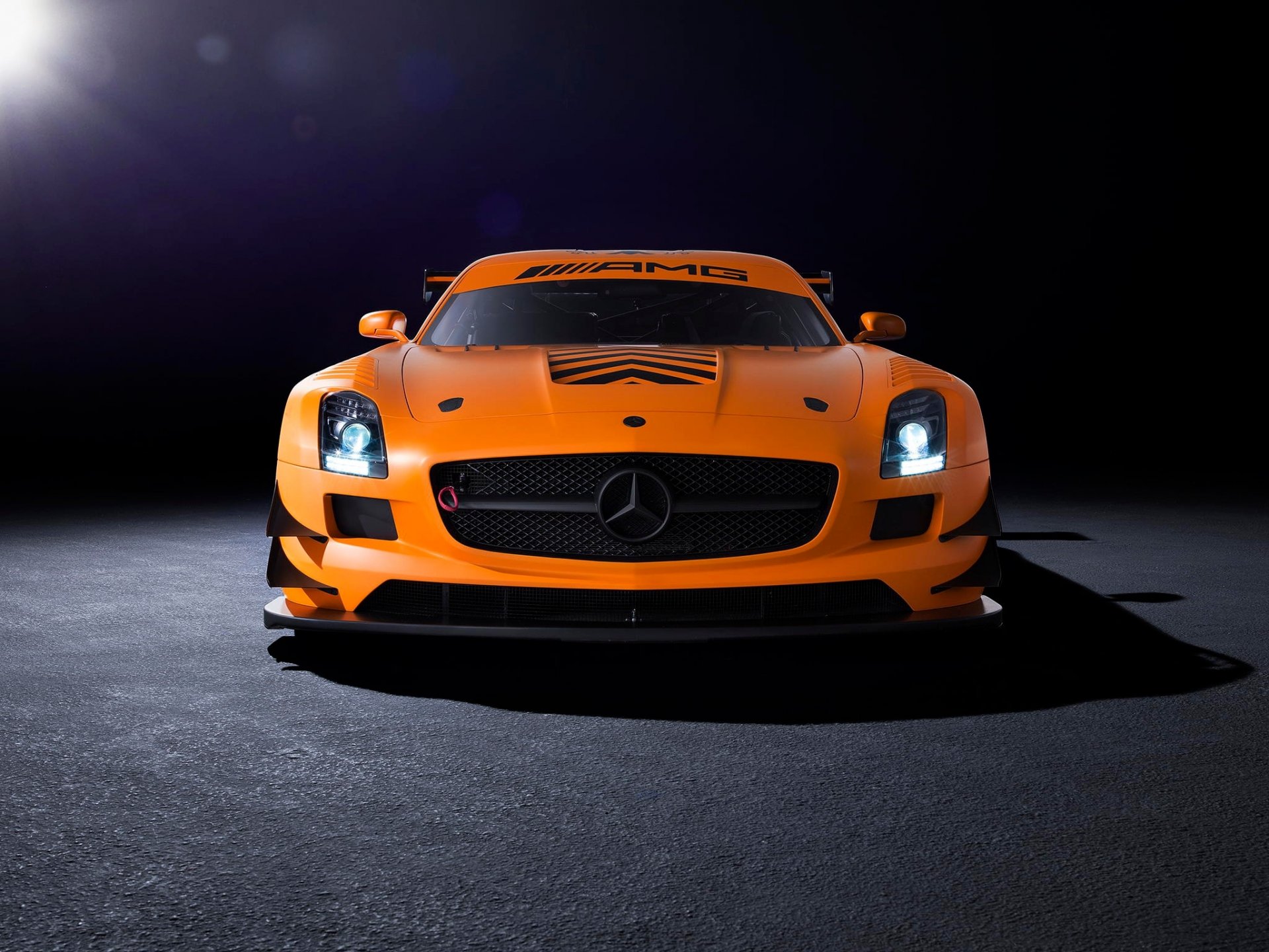 mercedes-benz sls gt3 amg pomarańczowy przód mercedes benz