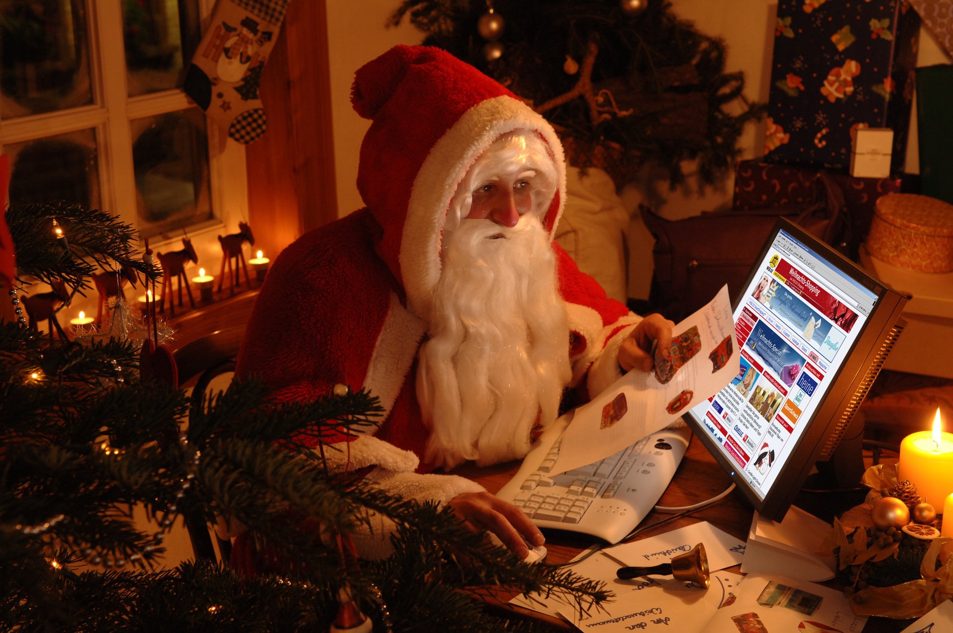 père noël arbre de noël vacances hiver père noël