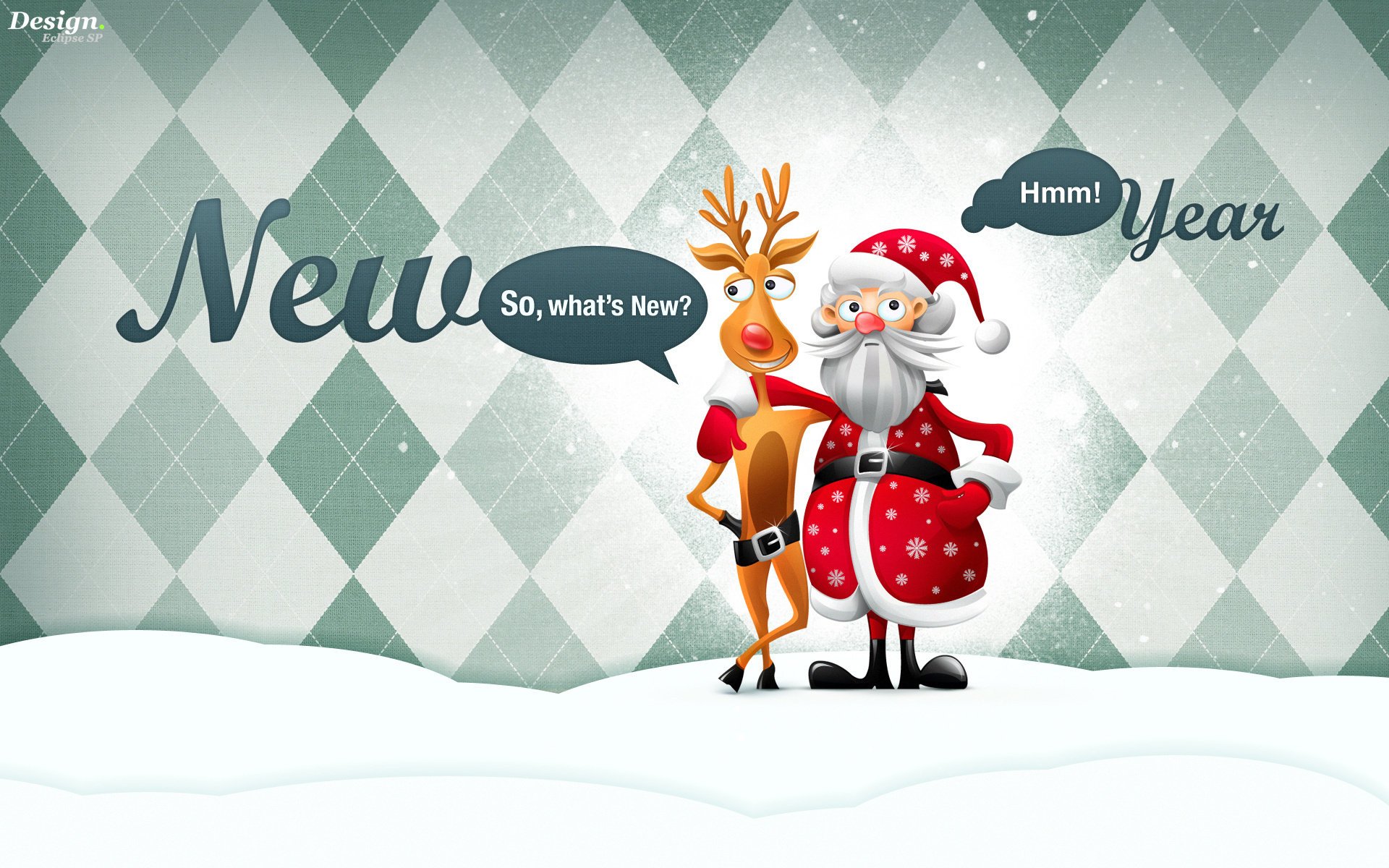 new year santa claus deer
