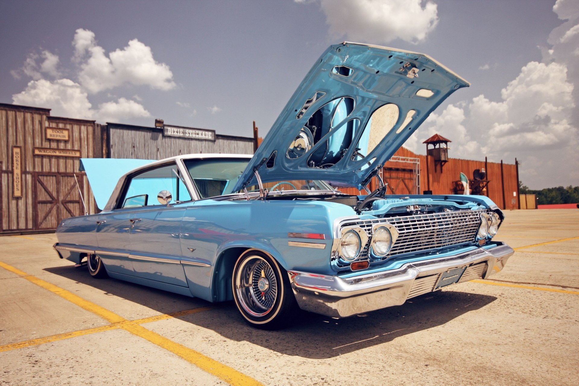 chevrolet импала шевроле lowrider стиль сша капот день