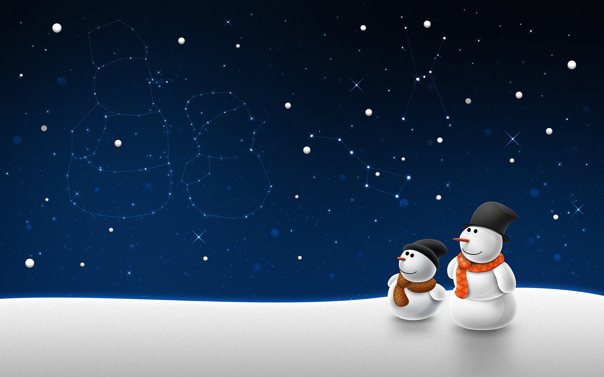winter stars snowmen constellation