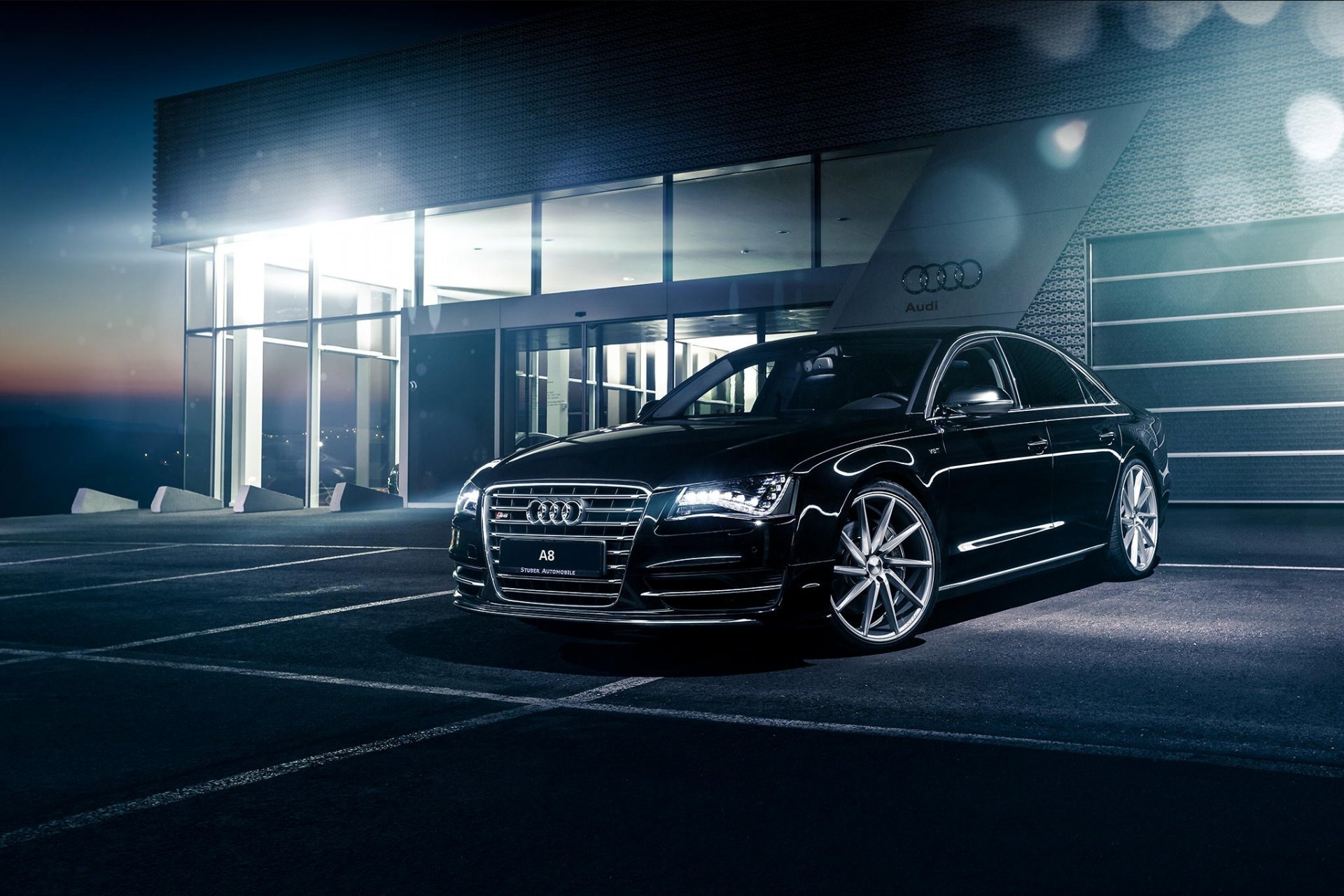 audi a8 czarny przód