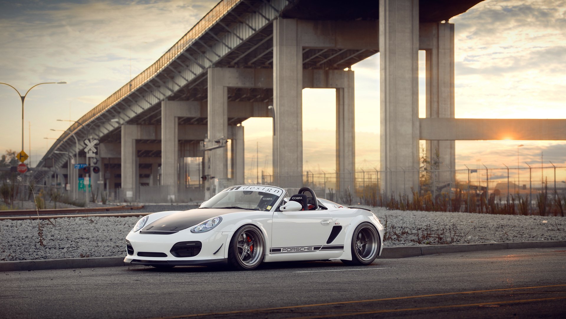 porsche boxster spyder white porsche bridge