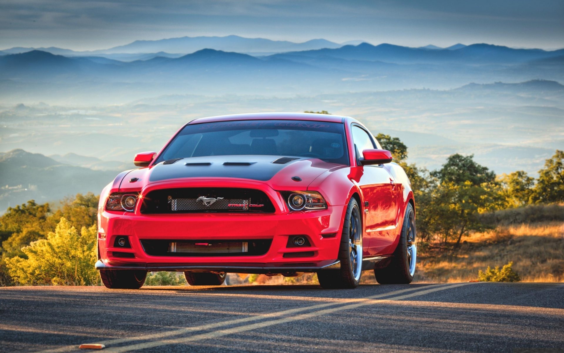 mustang ford rot straße tuning rot muscle car öl-car