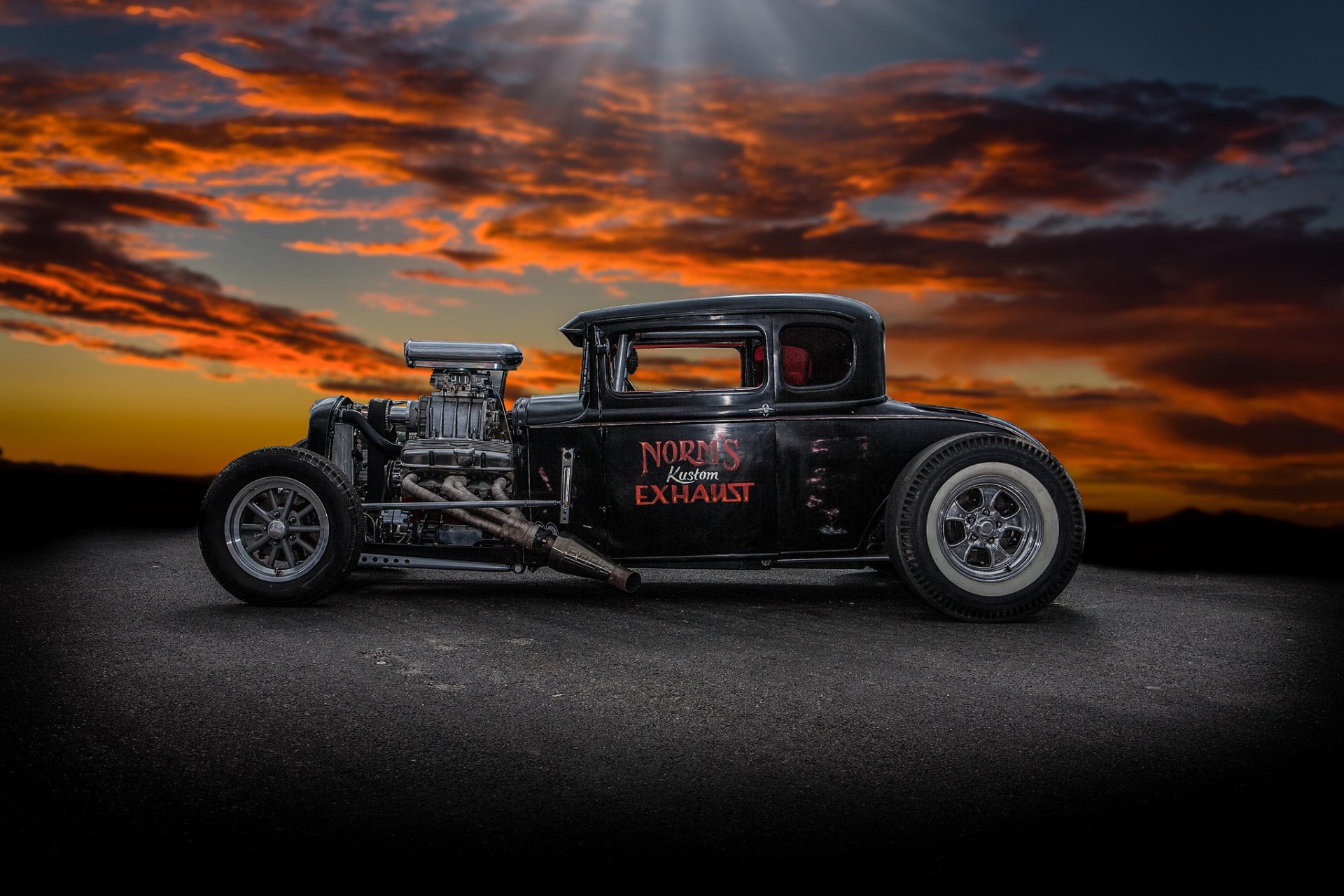 hot-rod classic car classic retro background