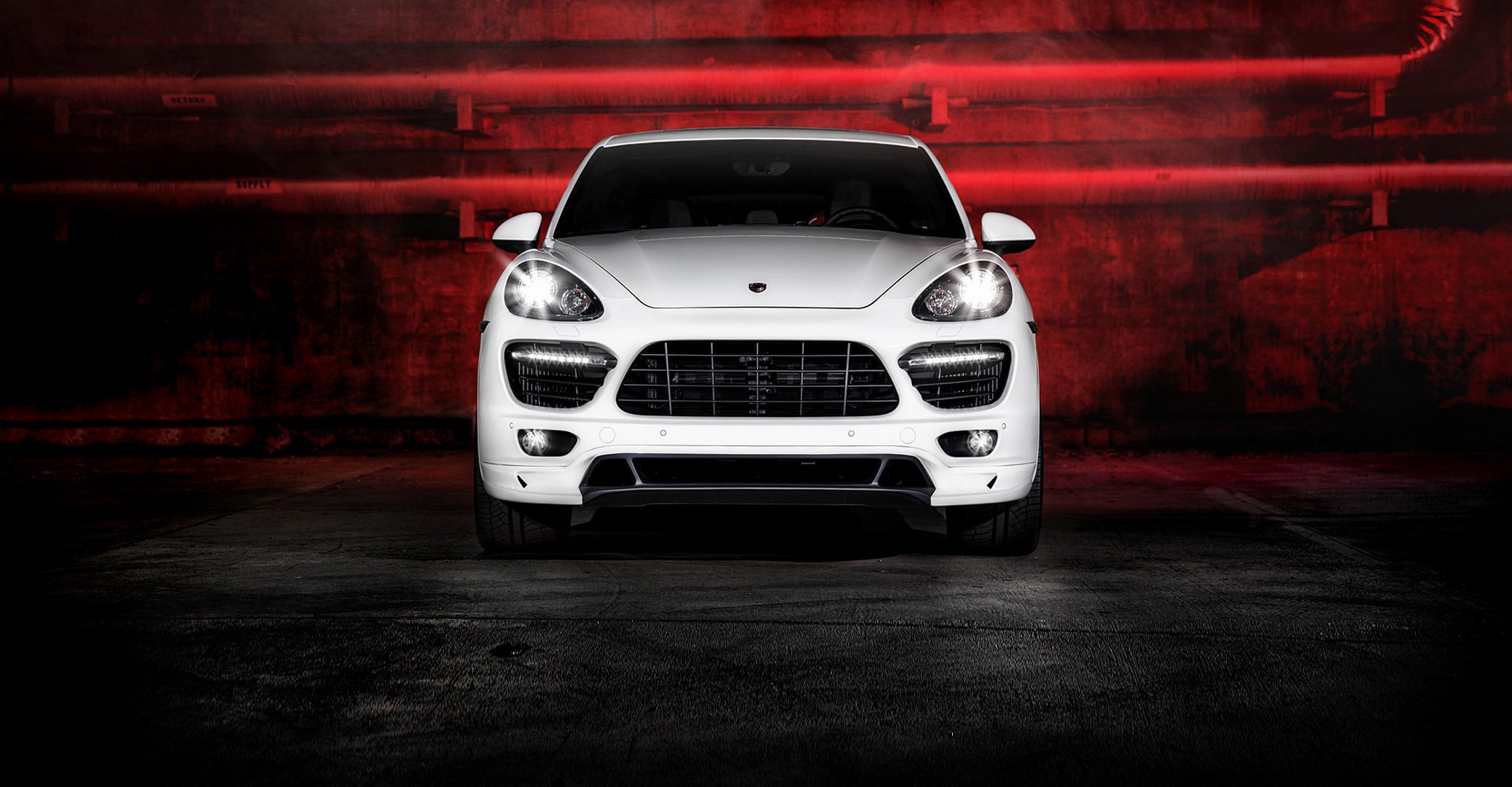porsche cayenne vorsteiner weiß vorne blendung
